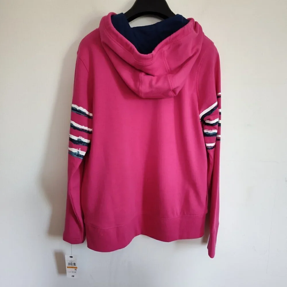 Ladies SZ S Tommy Hilfiger Pink Stripe Classic Hoodie